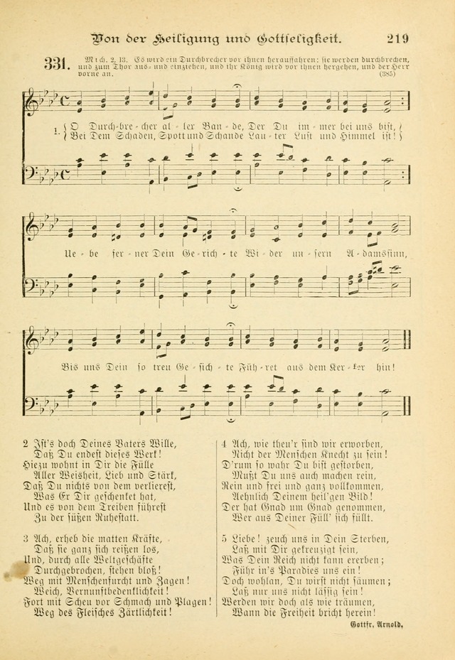 Gesangbuch mit Noten: herausgegeben von der Allgemeinen Conferenz der Mennoniten von Nord-Amerika (3rd. Aufl.) page 219