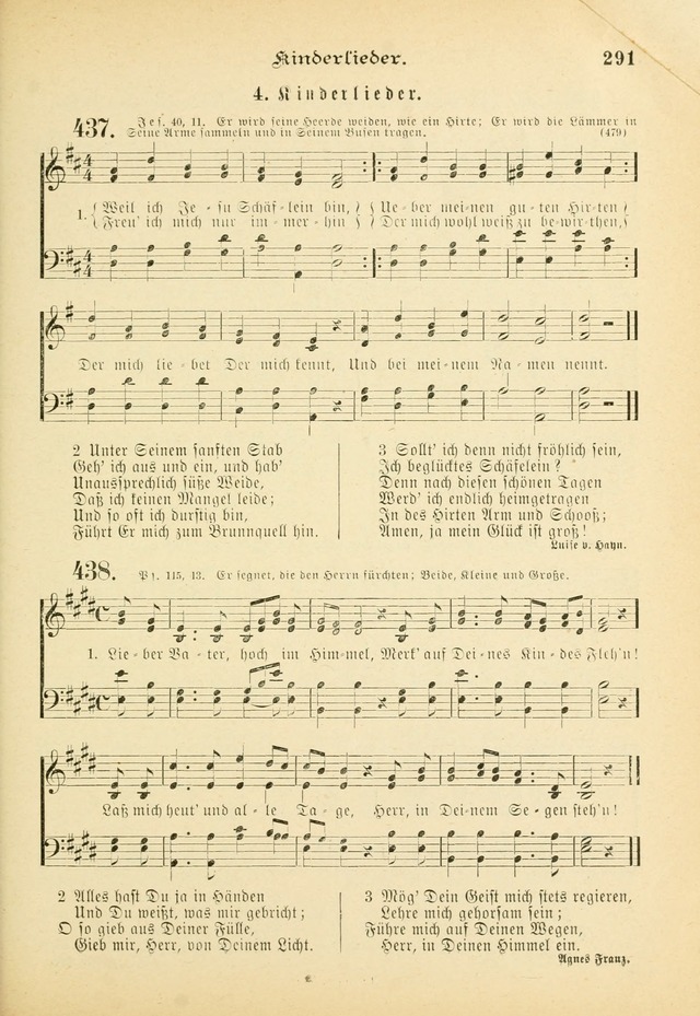 Gesangbuch mit Noten: herausgegeben von der Allgemeinen Conferenz der Mennoniten von Nord-Amerika (3rd. Aufl.) page 291