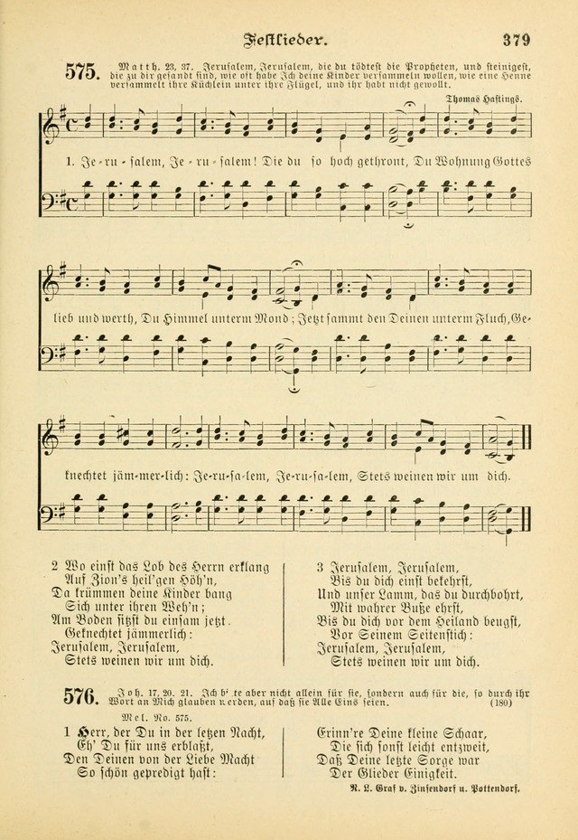 Gesangbuch mit Noten: herausgegeben von der Allgemeinen Conferenz der Mennoniten von Nord-Amerika (3rd. Aufl.) page 379