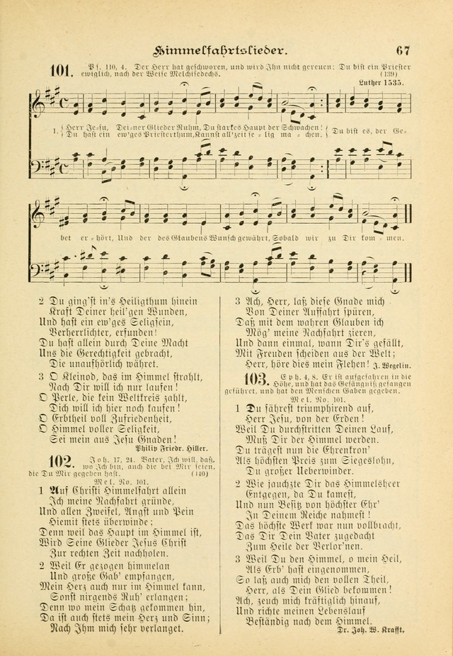 Gesangbuch mit Noten: herausgegeben von der Allgemeinen Conferenz der Mennoniten von Nord-Amerika (3rd. Aufl.) page 67