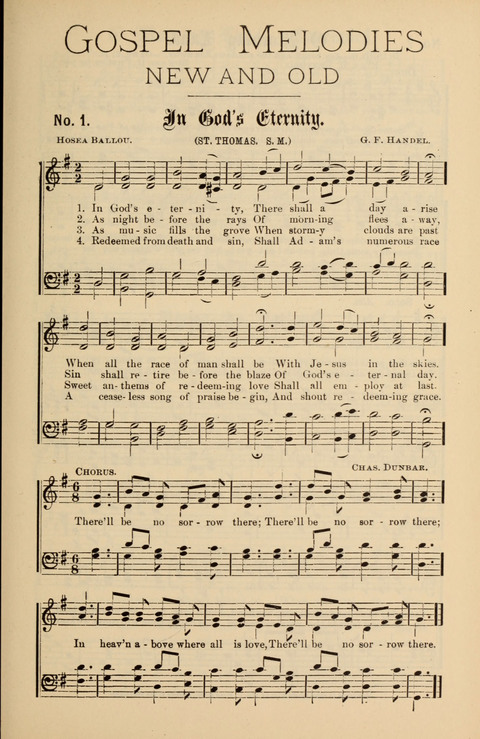 Gospel Melodies New and Old: For use in the Universalist Church page 1