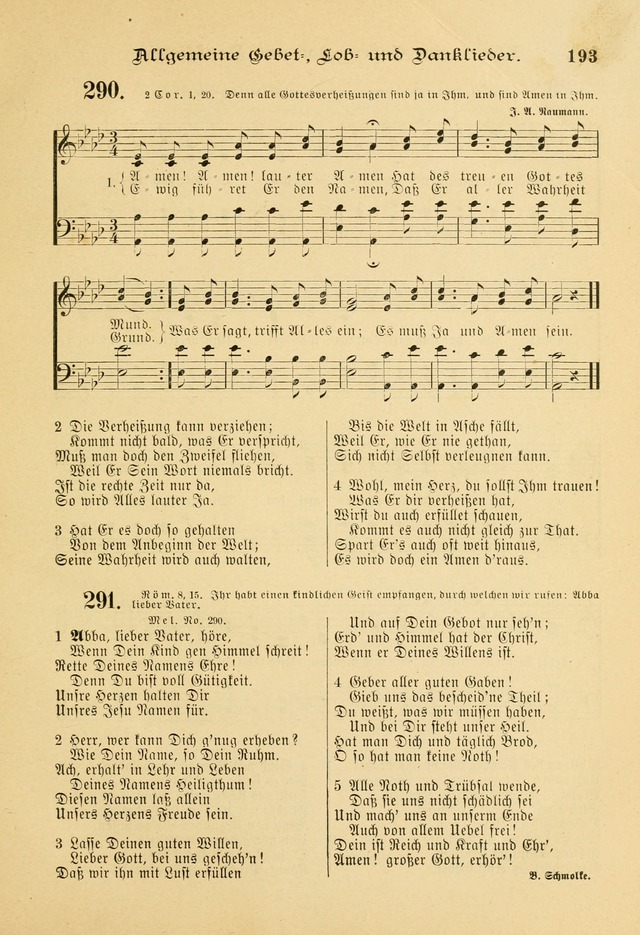 Gesangbuch mit Noten: herausgegeben von der Allgemeinen Conferenz der Mennoniten von Nord-Amerika page 193