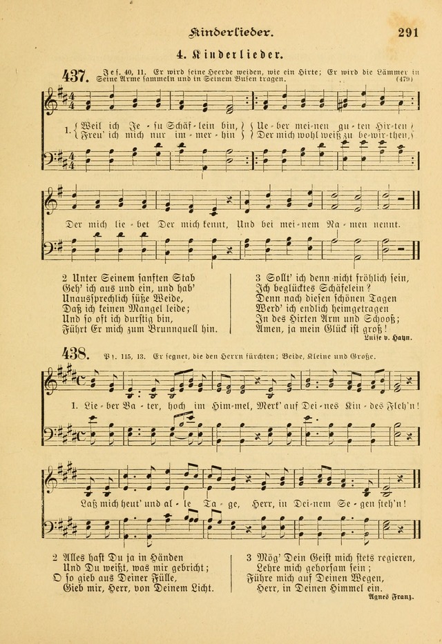 Gesangbuch mit Noten: herausgegeben von der Allgemeinen Conferenz der Mennoniten von Nord-Amerika page 291