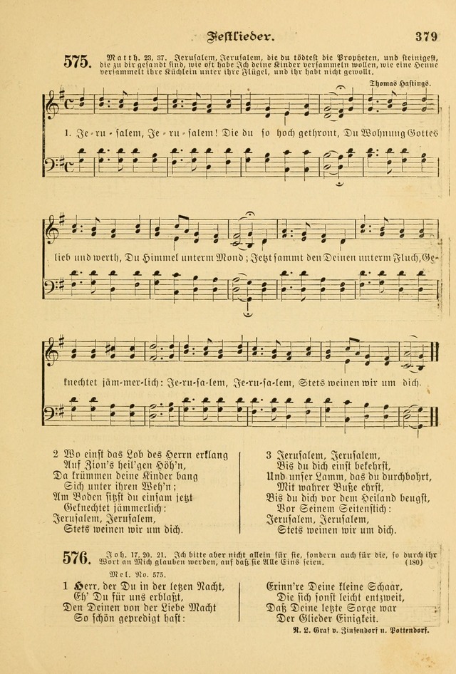 Gesangbuch mit Noten: herausgegeben von der Allgemeinen Conferenz der Mennoniten von Nord-Amerika page 379