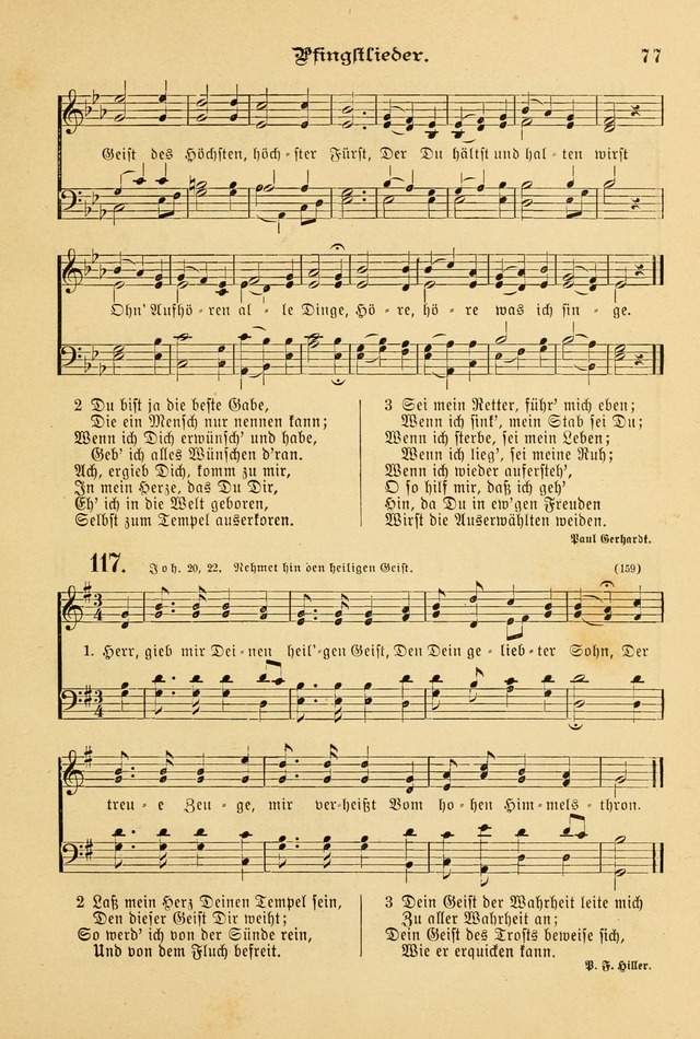 Gesangbuch mit Noten: herausgegeben von der Allgemeinen Conferenz der Mennoniten von Nord-Amerika page 77