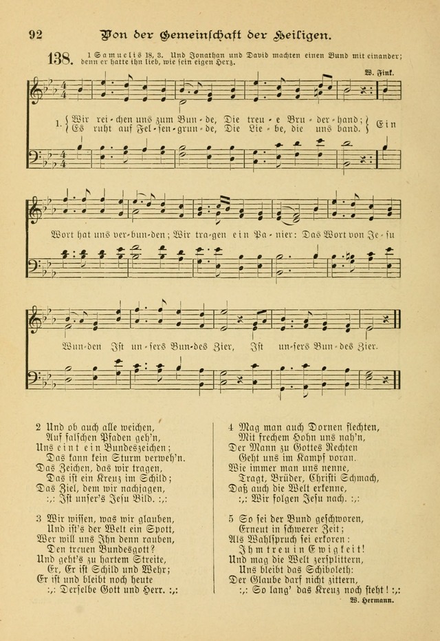 Gesangbuch mit Noten: herausgegeben von der Allgemeinen Conferenz der Mennoniten von Nord-Amerika page 92
