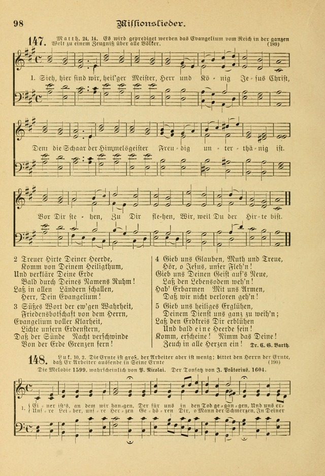 Gesangbuch mit Noten: herausgegeben von der Allgemeinen Conferenz der Mennoniten von Nord-Amerika page 98