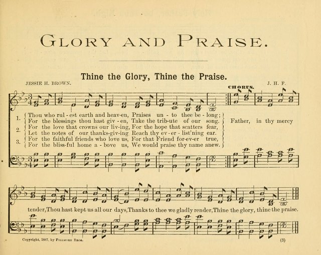 Glory and Praise: a collection of beautiful Sunday-school songs selected chiefly from The children