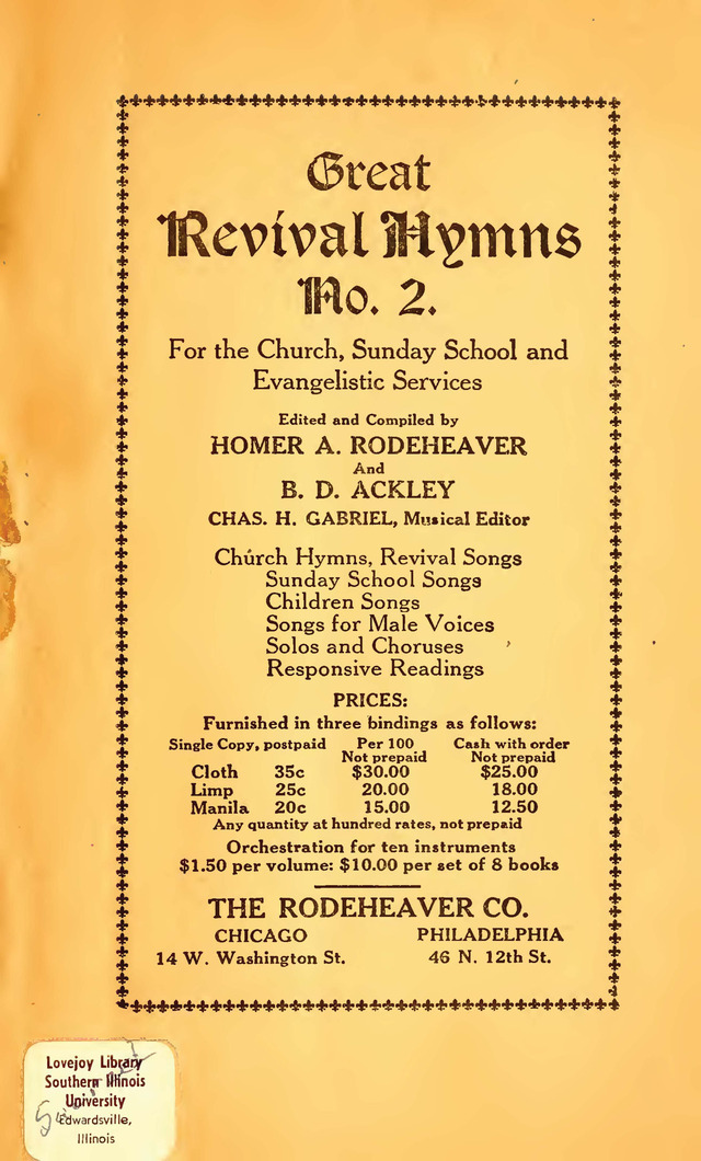 Great Revival Hymns No. 2 page ii