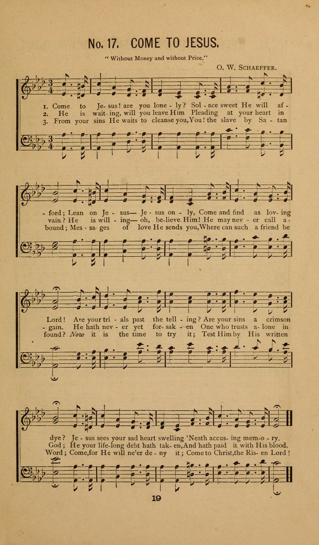 The Golden Sheaf, No. 1: A collection of sacred songs and gospel hymns for sabbath schools, praise meetings, and the home circle page 19
