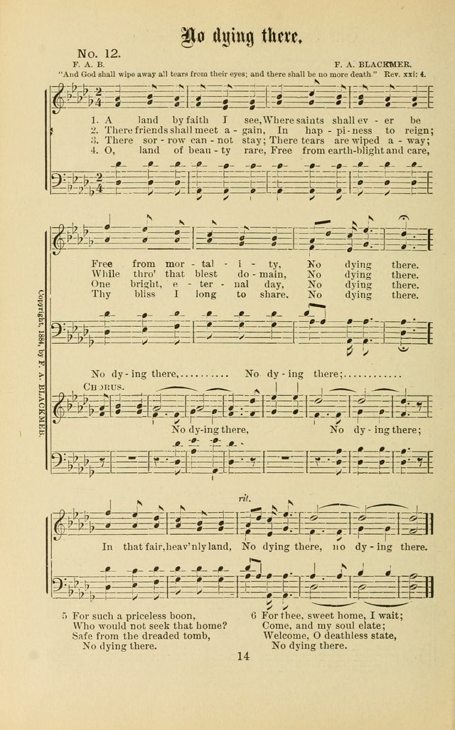 Gospel in Song: a new collection of "hymns and spiritual songs," for use in Sunday schools, praise meetings, prayer meetings, revival meetings, camp meetings and in other places ... page 14