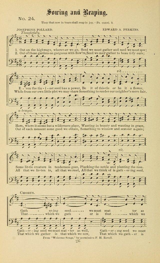 Gospel in Song: a new collection of "hymns and spiritual songs," for use in Sunday schools, praise meetings, prayer meetings, revival meetings, camp meetings and in other places ... page 26
