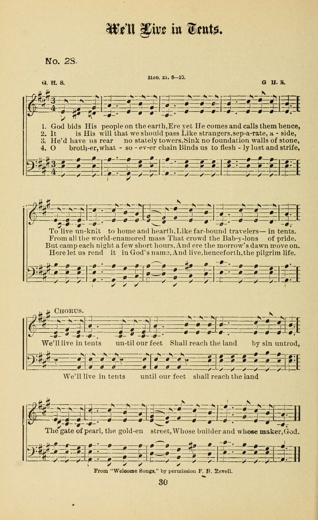 Gospel in Song: a new collection of "hymns and spiritual songs," for use in Sunday schools, praise meetings, prayer meetings, revival meetings, camp meetings and in other places ... page 30