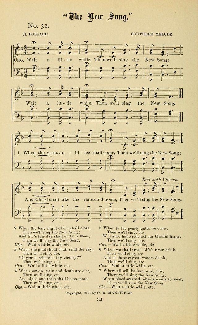Gospel in Song: a new collection of "hymns and spiritual songs," for use in Sunday schools, praise meetings, prayer meetings, revival meetings, camp meetings and in other places ... page 34