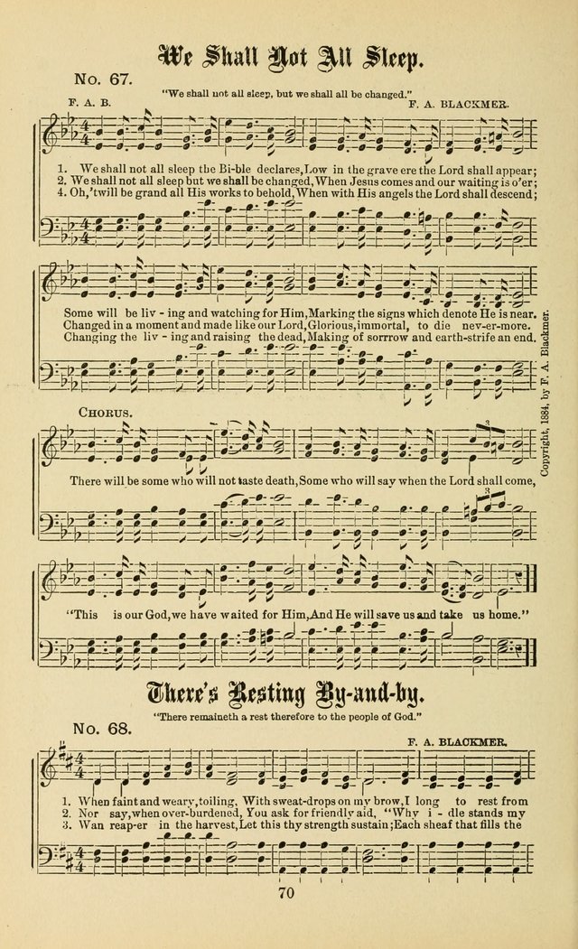 Gospel in Song: a new collection of "hymns and spiritual songs," for use in Sunday schools, praise meetings, prayer meetings, revival meetings, camp meetings and in other places ... page 70