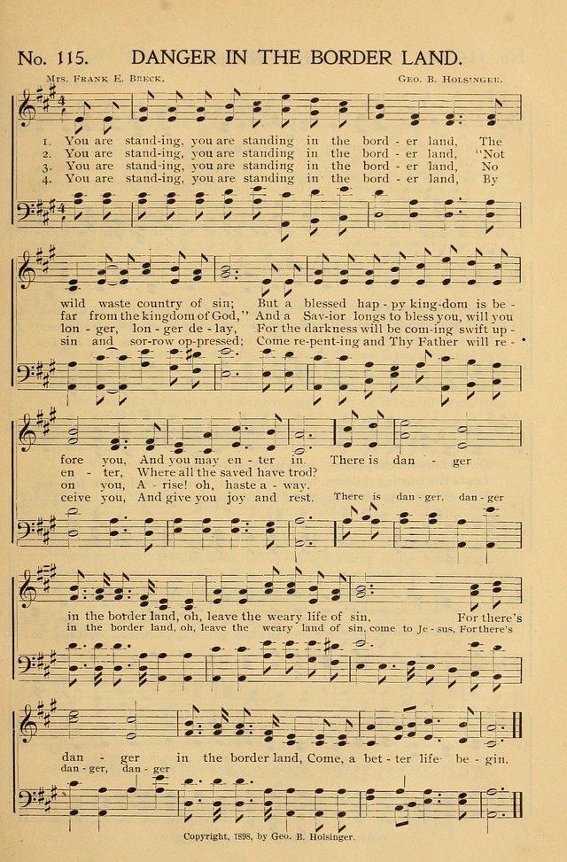 Gospel Songs and Hymns No. 1: for the sunday school, prayer meeting, social meeting, general song service page 115