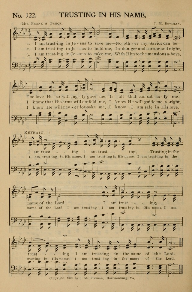 Gospel Songs and Hymns No. 1: for the sunday school, prayer meeting, social meeting, general song service page 122