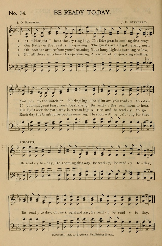 Gospel Songs and Hymns No. 1: for the sunday school, prayer meeting, social meeting, general song service page 14