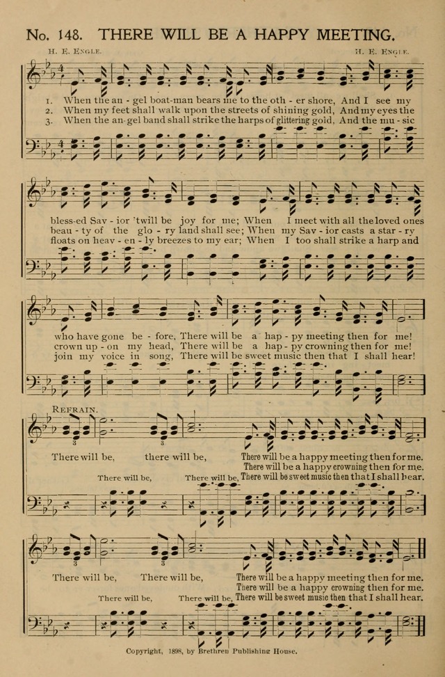 Gospel Songs and Hymns No. 1: for the sunday school, prayer meeting, social meeting, general song service page 148