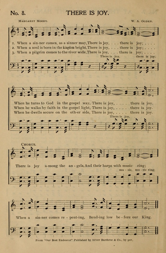 Gospel Songs and Hymns No. 1: for the sunday school, prayer meeting, social meeting, general song service page 8
