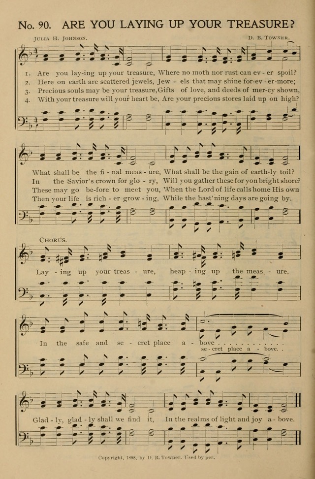 Gospel Songs and Hymns No. 1: for the sunday school, prayer meeting, social meeting, general song service page 90