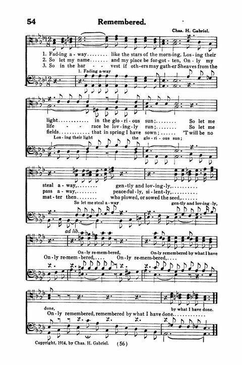 Gospel Songs for Men: a Collection of Quartets and Choruses for Male Voices page 54