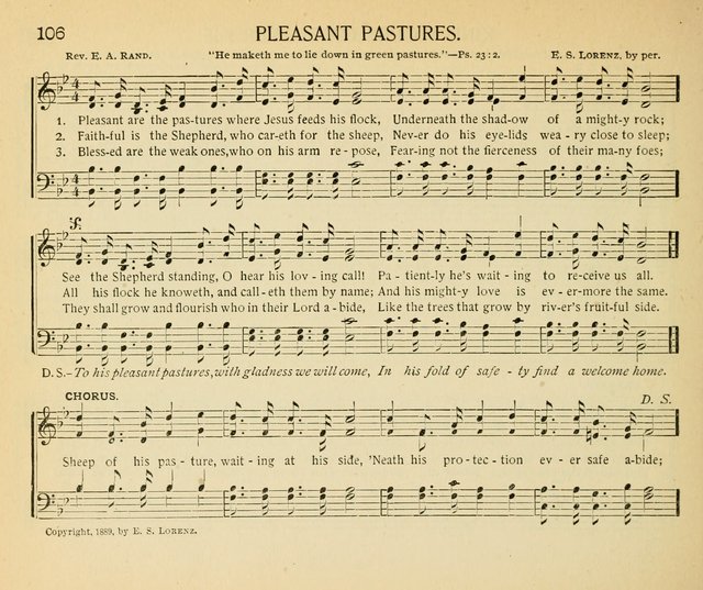 The Gospel Song Sheaf: for Sunday schools and young peoples meetings, comprising primary songs, intermediate songs, gospel and special songs, and old hymns and tunes page 106