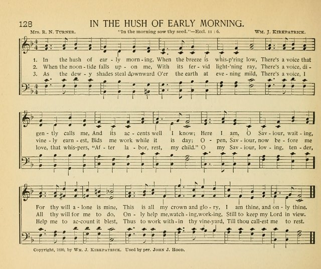 The Gospel Song Sheaf: for Sunday schools and young peoples meetings, comprising primary songs, intermediate songs, gospel and special songs, and old hymns and tunes page 128