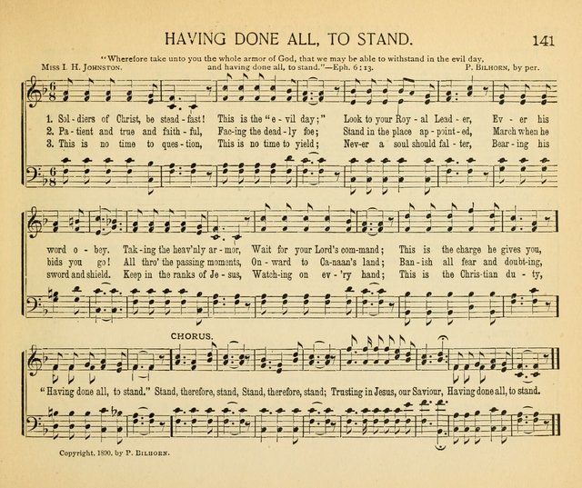 The Gospel Song Sheaf: for Sunday schools and young peoples meetings, comprising primary songs, intermediate songs, gospel and special songs, and old hymns and tunes page 141