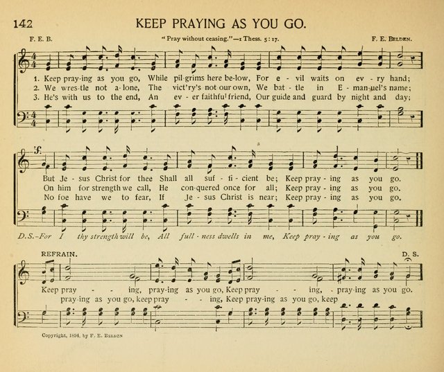 The Gospel Song Sheaf: for Sunday schools and young peoples meetings, comprising primary songs, intermediate songs, gospel and special songs, and old hymns and tunes page 142