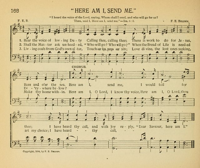 The Gospel Song Sheaf: for Sunday schools and young peoples meetings, comprising primary songs, intermediate songs, gospel and special songs, and old hymns and tunes page 168