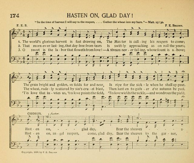 The Gospel Song Sheaf: for Sunday schools and young peoples meetings, comprising primary songs, intermediate songs, gospel and special songs, and old hymns and tunes page 174