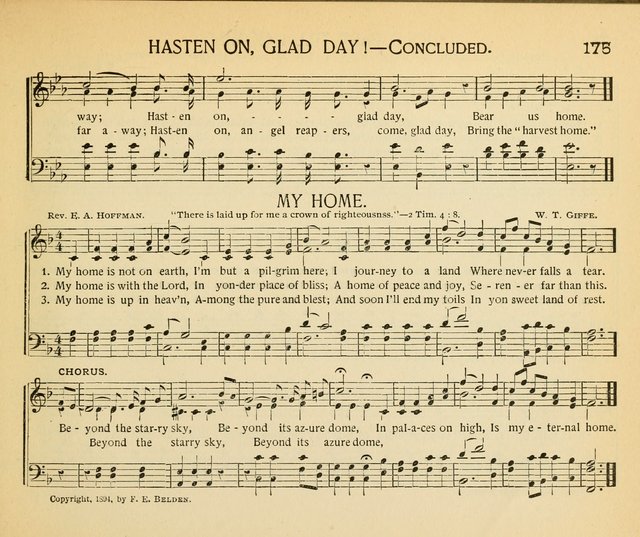 The Gospel Song Sheaf: for Sunday schools and young peoples meetings, comprising primary songs, intermediate songs, gospel and special songs, and old hymns and tunes page 175