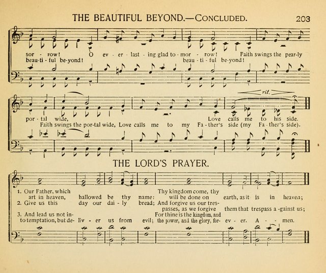 The Gospel Song Sheaf: for Sunday schools and young peoples meetings, comprising primary songs, intermediate songs, gospel and special songs, and old hymns and tunes page 203