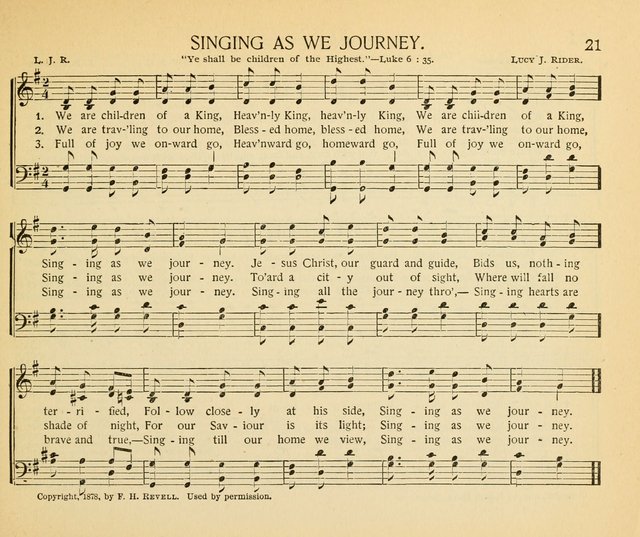 The Gospel Song Sheaf: for Sunday schools and young peoples meetings, comprising primary songs, intermediate songs, gospel and special songs, and old hymns and tunes page 21
