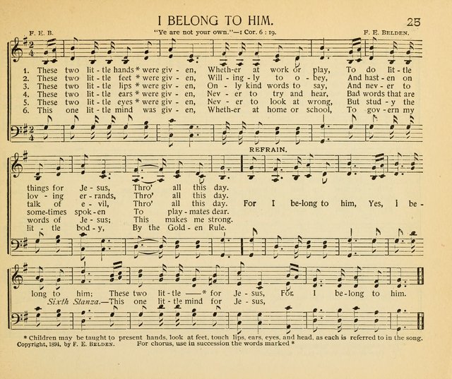 The Gospel Song Sheaf: for Sunday schools and young peoples meetings, comprising primary songs, intermediate songs, gospel and special songs, and old hymns and tunes page 25