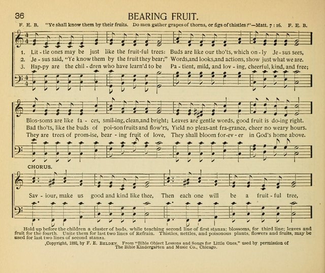 The Gospel Song Sheaf: for Sunday schools and young peoples meetings, comprising primary songs, intermediate songs, gospel and special songs, and old hymns and tunes page 36