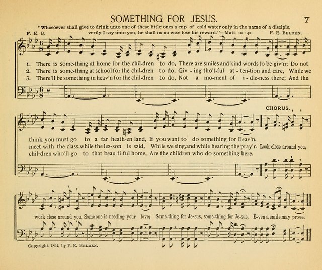 The Gospel Song Sheaf: for Sunday schools and young peoples meetings, comprising primary songs, intermediate songs, gospel and special songs, and old hymns and tunes page 7