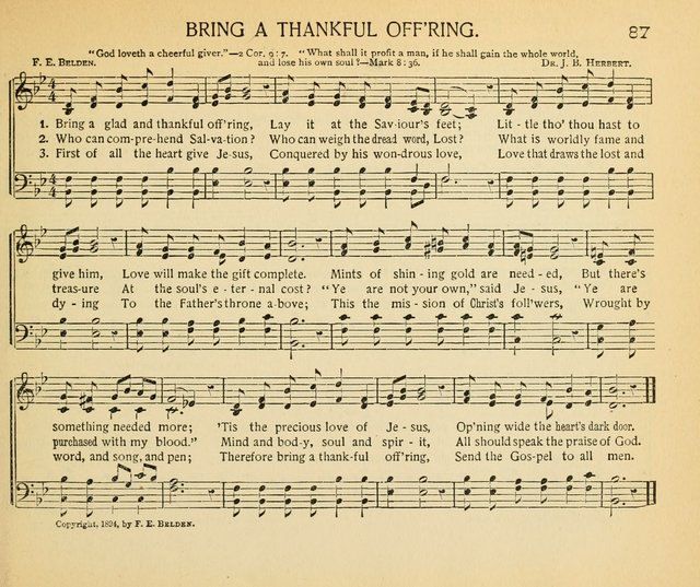 The Gospel Song Sheaf: for Sunday schools and young peoples meetings, comprising primary songs, intermediate songs, gospel and special songs, and old hymns and tunes page 87