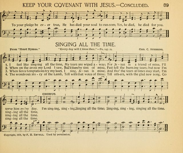 The Gospel Song Sheaf: for Sunday schools and young peoples meetings, comprising primary songs, intermediate songs, gospel and special songs, and old hymns and tunes page 89