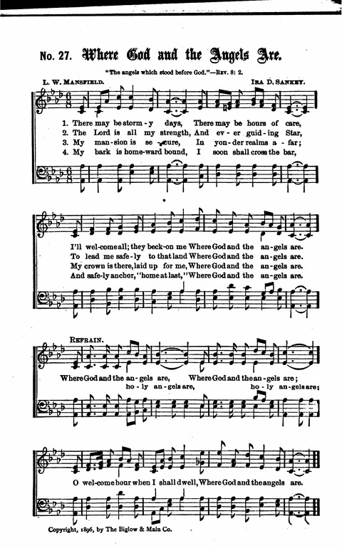 Gospel Tent Songs: Selected by F. H. Jacobs and I. Allan Sankey at the request of the Evangelistic Committee of Greater New York page 27