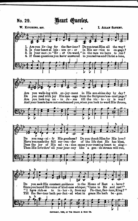 Gospel Tent Songs: Selected by F. H. Jacobs and I. Allan Sankey at the request of the Evangelistic Committee of Greater New York page 29