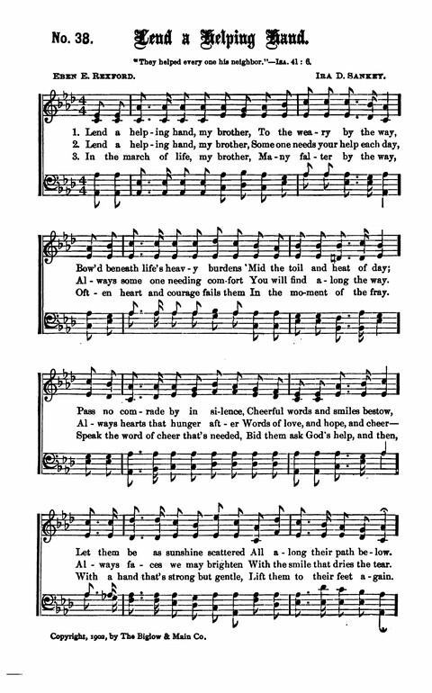 Gospel Tent Songs: Selected by F. H. Jacobs and I. Allan Sankey at the request of the Evangelistic Committee of Greater New York page 38
