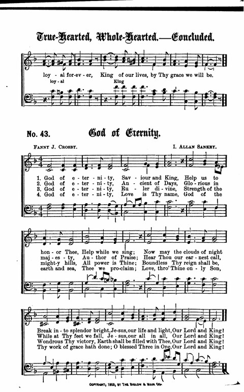 Gospel Tent Songs: Selected by F. H. Jacobs and I. Allan Sankey at the request of the Evangelistic Committee of Greater New York page 43