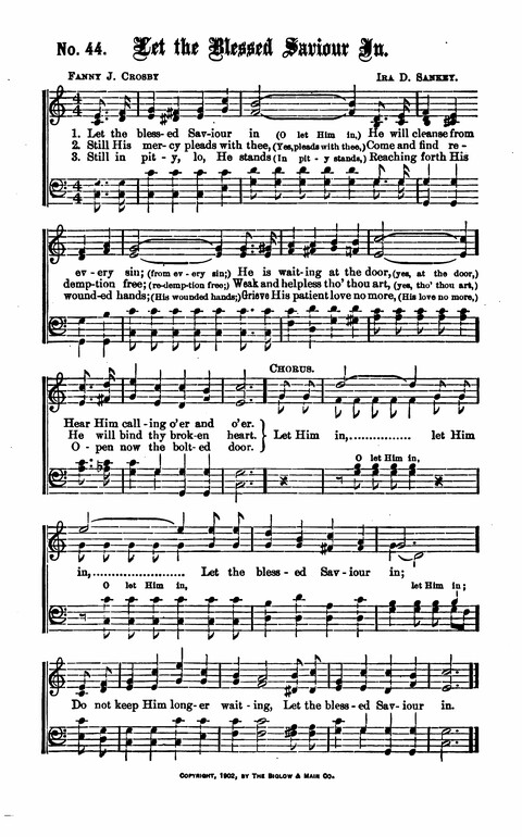 Gospel Tent Songs: Selected by F. H. Jacobs and I. Allan Sankey at the request of the Evangelistic Committee of Greater New York page 44