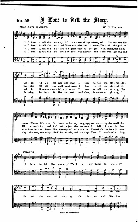 Gospel Tent Songs: Selected by F. H. Jacobs and I. Allan Sankey at the request of the Evangelistic Committee of Greater New York page 59