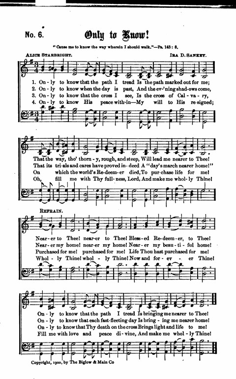 Gospel Tent Songs: Selected by F. H. Jacobs and I. Allan Sankey at the request of the Evangelistic Committee of Greater New York page 6