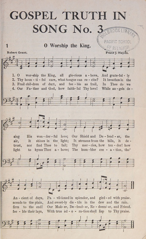Gospel Truth in Song No. 3 page 1