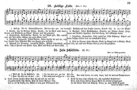 Das geistliche Volkslied: Sammlung geistlicher Lieder für außergottesdienstliche Kreise in vierstimmigem Satze, zugleich asl Begleiterin der "Kleine Missionsharfe" (10. Auflage) page 39