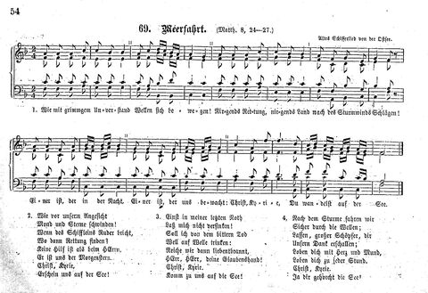 Das geistliche Volkslied: Sammlung geistlicher Lieder für außergottesdienstliche Kreise in vierstimmigem Satze, zugleich asl Begleiterin der "Kleine Missionsharfe" (10. Auflage) page 54